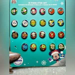 DISNEY 100 CHARACTER BUTTON STUD EARRINGS PIXAR CHRISTMAS HOLIDAY JEWELRY SET